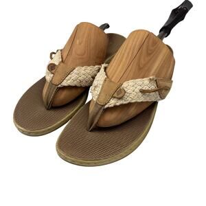 Sperry Topsider Sandals Womens 9 Macrame Leather Flip Flop Sailing Nautical Easy